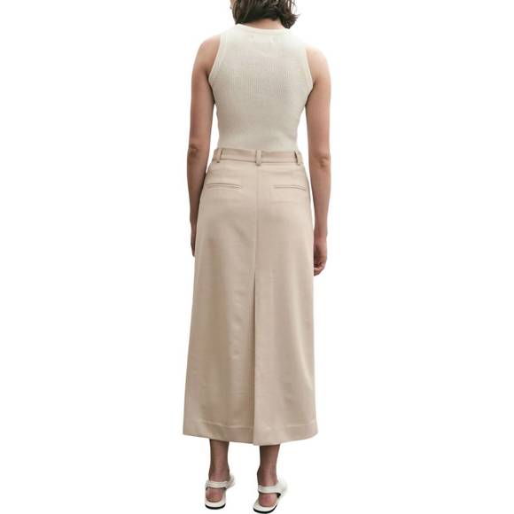 NEW MIJEONG PARK split back midi skirt in beige - Picture 3 of 6